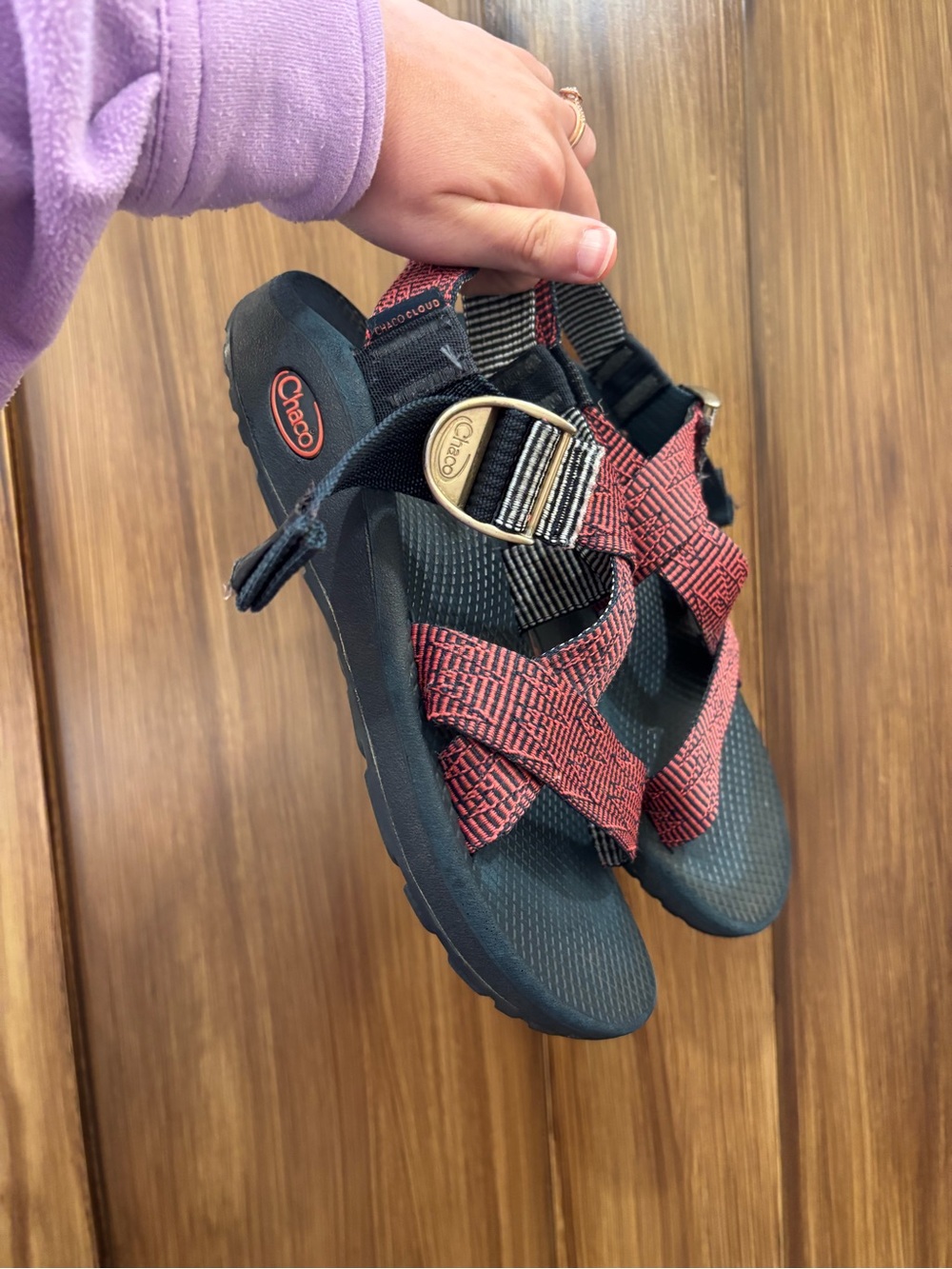 Chaco Women’s Red Patterned Strap Sport Sandals